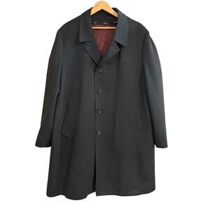 VTG Crownwear Allweather 50R Men’s Overcoat Removable Wool Lining EUC Black